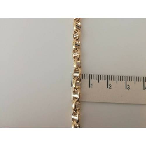 COLLANA In ORO Bicolore GIALLO E ORO BIANCO Unisex Oro 18 KT 750% Made In Italy - 3