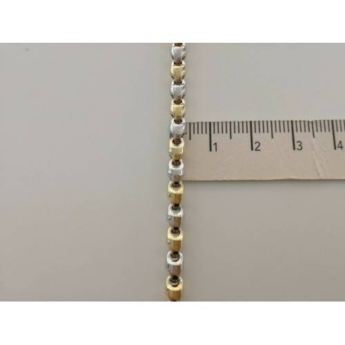 COLLANA Collier CATENA Girocollo ORO 18 KT 750% GIALLO BIANCO Bicolor Uomo Donna - 3