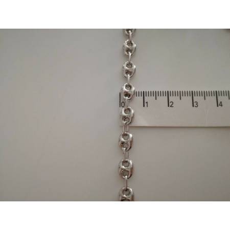 COLLANA Collier ORO BIANCO 18Kt 750% Catena MAGLIA MARINARA Uomo Donna Girocollo - 3