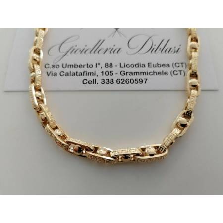 COLLANA In ORO GIALLO Uomo Donna 18 KARATI 750% COLLIER Maglia Catena Girocollo - 1