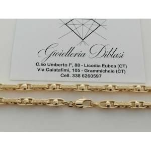 COLLANA In ORO GIALLO Uomo Donna 18 KARATI 750% COLLIER Maglia Catena Girocollo - 1 2