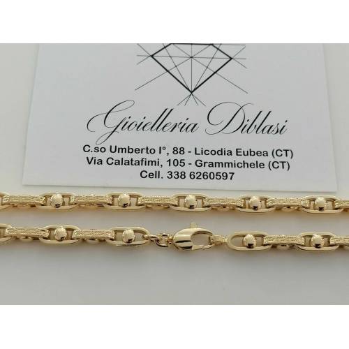 COLLANA In ORO GIALLO Uomo Donna 18 KARATI 750% COLLIER Maglia Catena Girocollo - 2