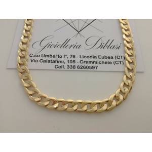 COLLANA Uomo In ORO GIALLO 18 Karati 750%/1000 Collier Catena Grumetta Girocollo - 1