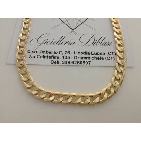 COLLANA Uomo In ORO GIALLO 18 Karati 750%/1000 Collier Catena Grumetta Girocollo - 1