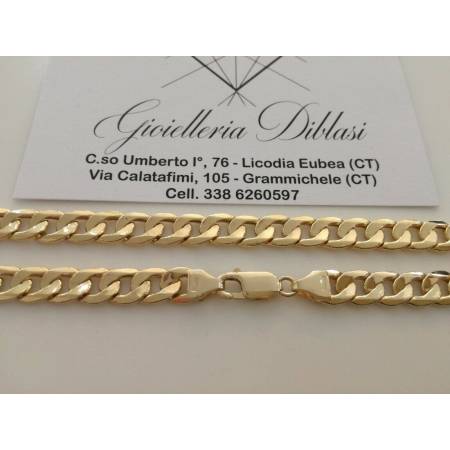 COLLANA Uomo In ORO GIALLO 18 Karati 750%/1000 Collier Catena Grumetta Girocollo - 2