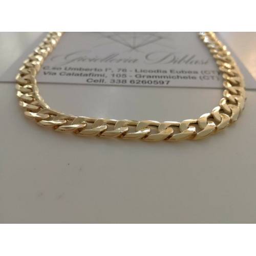 COLLANA Uomo In ORO GIALLO 18 Karati 750%/1000 Collier Catena Grumetta Girocollo - 3