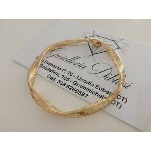 BRACCIALE In ORO GIALLO 18 Karati 750%/1000 MAGLIA ELASTICA Made In Italy - 1 2