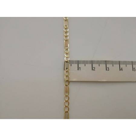 BRACCIALE ORO GIALLO BIANCO ROSSO 18 Karati 750% Uomo Donna Maglia Catena Italia - 3