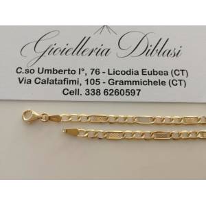 BRACCIALE In ORO Bicolore GIALLO E BIANCO 18 KT 750% CATENA Unisex Made In Italy - 1 2