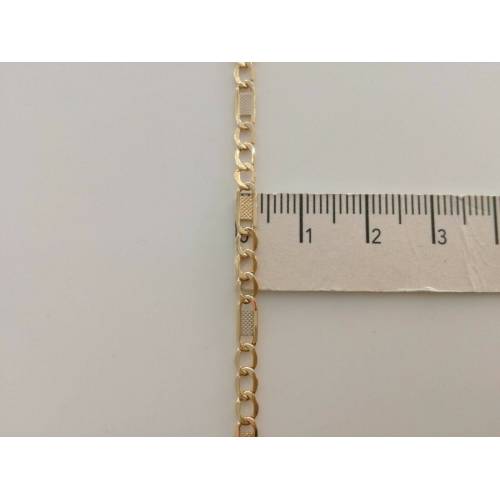 BRACCIALE In ORO Bicolore GIALLO E BIANCO 18 KT 750% CATENA Unisex Made In Italy - 3