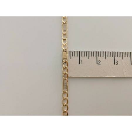 BRACCIALE In ORO Bicolore GIALLO E BIANCO 18 KT 750% CATENA Unisex Made In Italy - 3