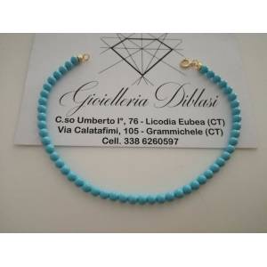 BRACCIALE Oro Donna 18 Karati 750% Turchese e ORO GIALLO Made in italy - 1