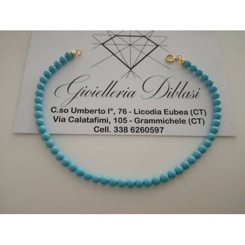 BRACCIALE Oro Donna 18 Karati 750% Turchese e ORO GIALLO Made in italy - 1