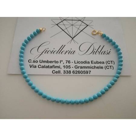 BRACCIALE Oro Donna 18 Karati 750% Turchese e ORO GIALLO Made in italy - 1