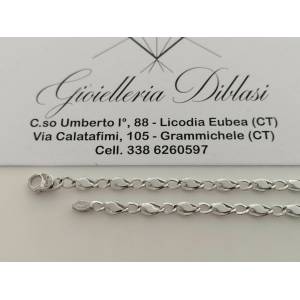 BRACCIALE ORO BIANCO 18 Karati Uomo Donna Unisex 750%/1000 Maglia CATENA Italia - 1 2