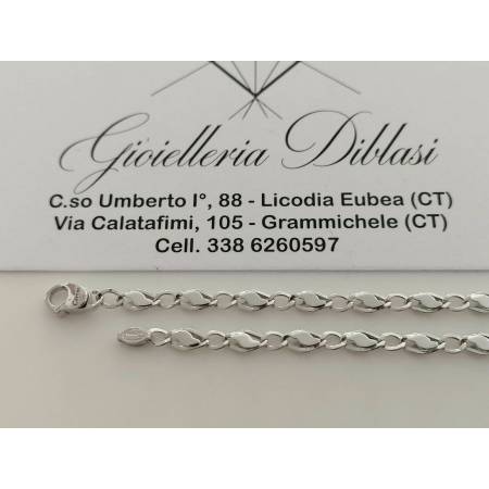 BRACCIALE ORO BIANCO 18 Karati Uomo Donna Unisex 750%/1000 Maglia CATENA Italia - 2