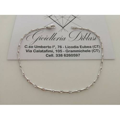 BRACCIALE In ORO BIANCO Unisex Oro 18 KARATI 750% Made In Italy - 1