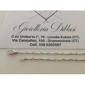 BRACCIALE In ORO BIANCO Unisex Oro 18 KARATI 750% Made In Italy - 1 2