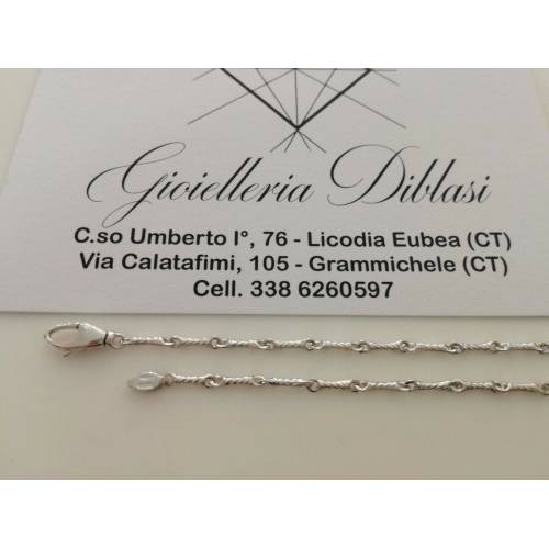 BRACCIALE In ORO BIANCO Unisex Oro 18 KARATI 750% Made In Italy - 2