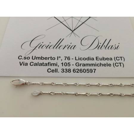 BRACCIALE In ORO BIANCO Unisex Oro 18 KARATI 750% Made In Italy - 2