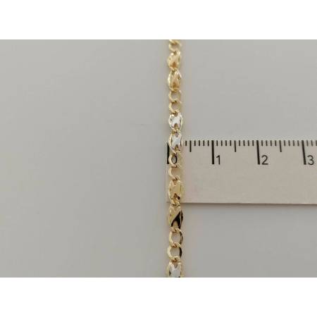 BRACCIALE In ORO 18 Karati 750% Uomo Donna Bicolore GIALLO BIANCO Maglia Catena - 3
