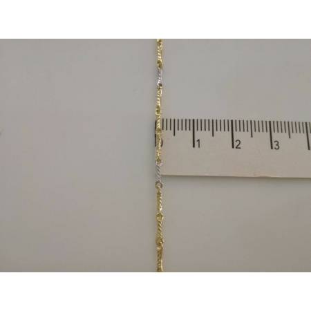 BRACCIALE In ORO Bicolore GIALLO e BIANCO Unisex Oro 18 KT 750% Made In Italy - 3