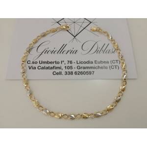 Bracciale in oro giallo e oro bianco (bicolore) 18kt 750% Made in Italy - 1