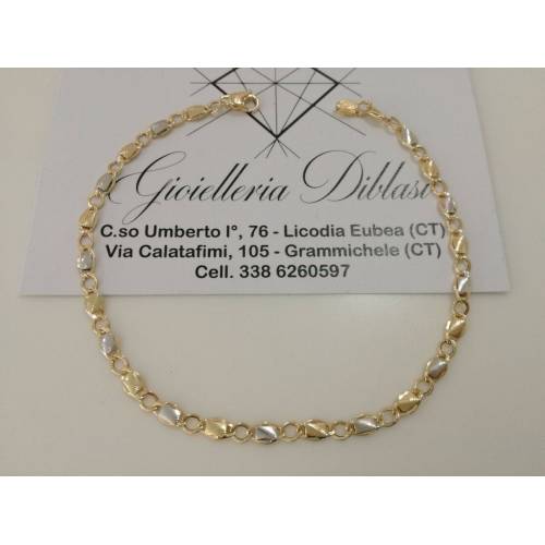 Bracciale in oro giallo e oro bianco (bicolore) 18kt 750% Made in Italy - 1
