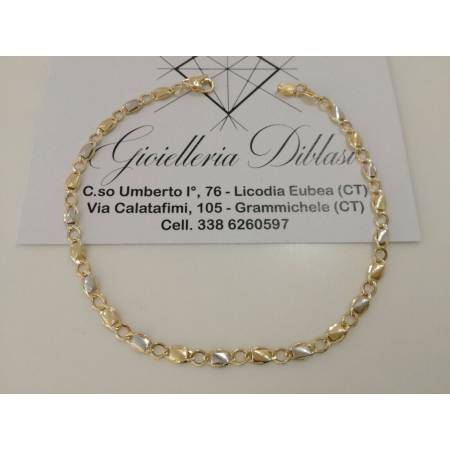 Bracciale in oro giallo e oro bianco (bicolore) 18kt 750% Made in Italy - 1
