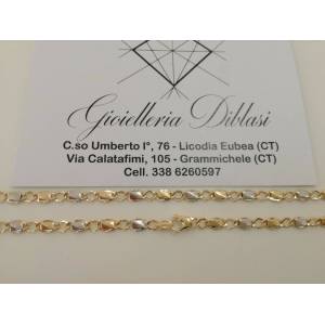 Bracciale in oro giallo e oro bianco (bicolore) 18kt 750% Made in Italy - 1 2