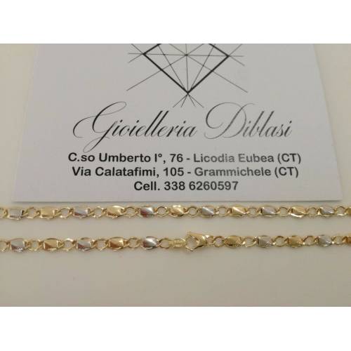 Bracciale in oro giallo e oro bianco (bicolore) 18kt 750% Made in Italy - 2
