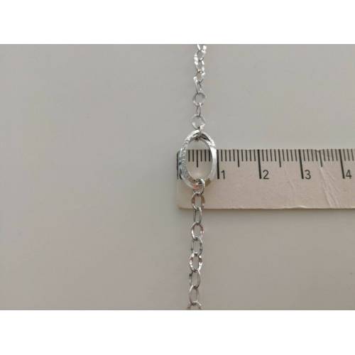 BRACCIALE In ORO BIANCO Donna 18 KARATI 750%/1000 Maglia Catena Made In Italy - 4