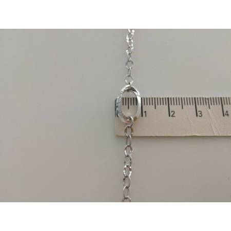 BRACCIALE In ORO BIANCO Donna 18 KARATI 750%/1000 Maglia Catena Made In Italy - 4