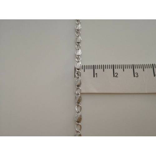 BRACCIALE Uomo Donna Unisex ORO BIANCO 18 KARATI 750% Maglia A CATENA In Italia - 3