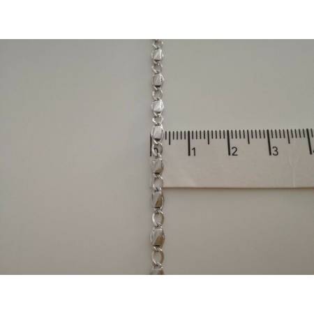 BRACCIALE Uomo Donna Unisex ORO BIANCO 18 KARATI 750% Maglia A CATENA In Italia - 3