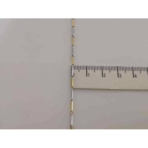 BRACCIALE In ORO Bicolore GIALLO e BIANCO Unisex Oro 18 KT 750% Made In Italy - 3