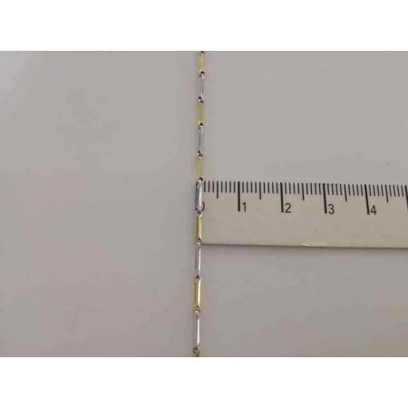 BRACCIALE In ORO Bicolore GIALLO e BIANCO Unisex Oro 18 KT 750% Made In Italy - 3