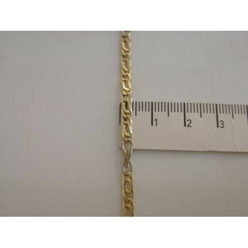 BRACCIALE In ORO Bicolore GIALLO e BIANCO Unisex Oro 18 KT 750% Made In Italy - 3