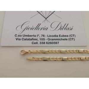BRACCIALE In ORO Bicolore GIALLO e BIANCO Unisex Oro 18 KT 750% Made In Italy - 1 2