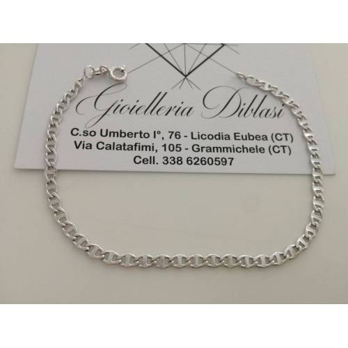 BRACCIALE In ORO BIANCO Unisex Oro 18 KARATI 750% Made In Italy - 1