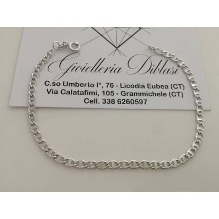 BRACCIALE In ORO BIANCO Unisex Oro 18 KARATI 750% Made In Italy - 1