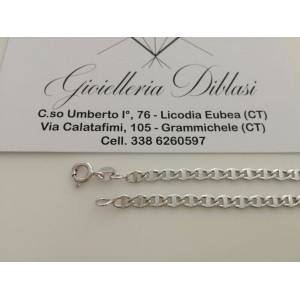 BRACCIALE In ORO BIANCO Unisex Oro 18 KARATI 750% Made In Italy - 1 2