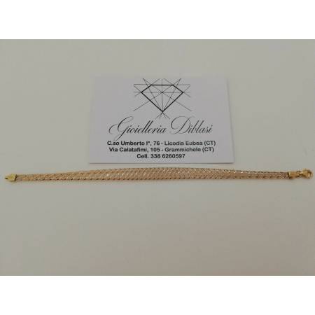 Bracciale in oro giallo e oro bianco 18kt 750% (bicolore) Made in Italy - 2