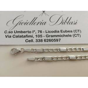 BRACCIALE In ORO BIANCO 18 KARATI Uomo Donna Unisex Oro 750%/1000 Maglia Catena - 1 2