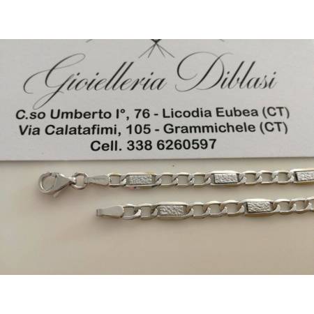 BRACCIALE In ORO BIANCO 18 KARATI Uomo Donna Unisex Oro 750%/1000 Maglia Catena - 2