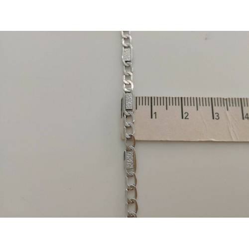 BRACCIALE In ORO BIANCO 18 KARATI Uomo Donna Unisex Oro 750%/1000 Maglia Catena - 3