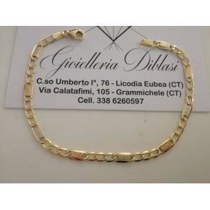 BRACCIALE In ORO GIALLO BIANCO e ROSSO Unisex Oro 18 KT 750% Made In Italy - 1