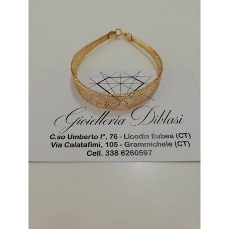 Bracciale donna in oro giallo 18 karati 750% maglia elastica - 1