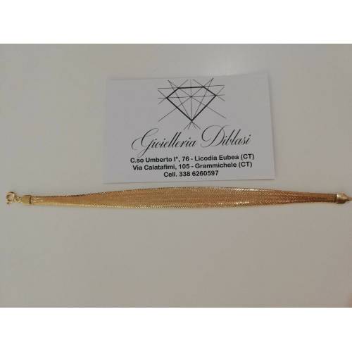 Bracciale donna in oro giallo 18 karati 750% maglia elastica - 2