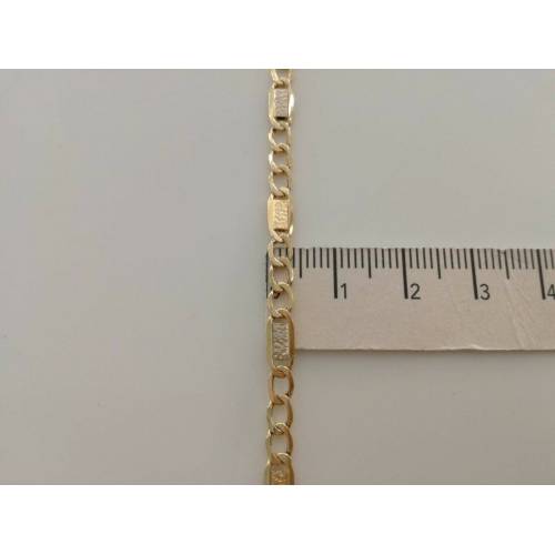 BRACCIALE In ORO Bicolore GIALLO BIANCO 18 Karati 750% Uomo Donna Maglia CATENA - 3